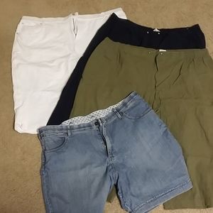 4 pairs of shorts size 26-28.  3 just below knee